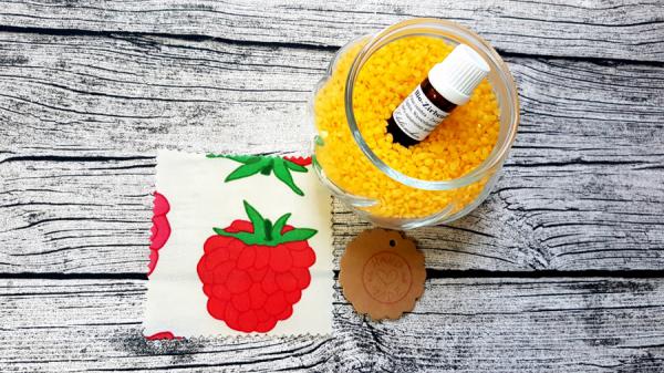 Bienenwachstuch-Himbeere-4er-Set-15x15